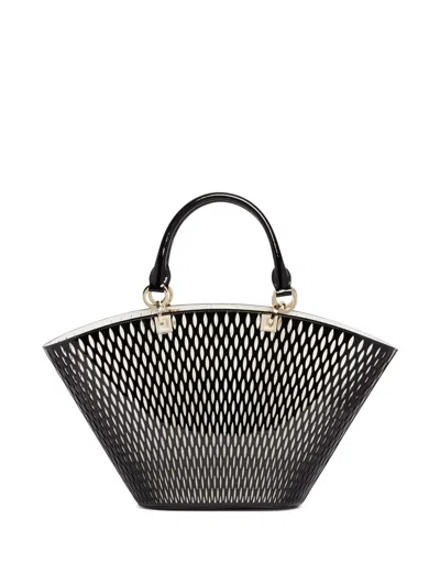 Tom Ford Laser-cut Patent-leather Tote Bag In Black
