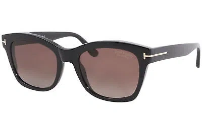 Pre-owned Tom Ford Lauren-02 Tf614 01h Sunglasses Black-palladium/polarized Burgundy Grad. In Red