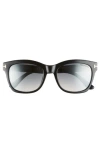Tom Ford Lauren 52mm Square Sunglasses In Shiny Black/smoke Mirror