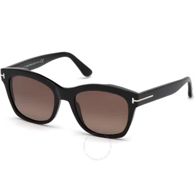 Tom Ford Lauren Polarized Brown Cat Eye Ladies Sunglasses Ft0614 01h 52 In Black