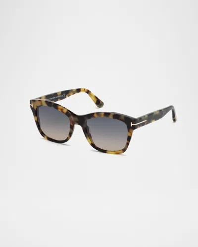 Tom Ford Lauren Square Acetate Sunglasses In Brown