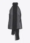 Tom Ford Lavallier Polka Dots Top In Black