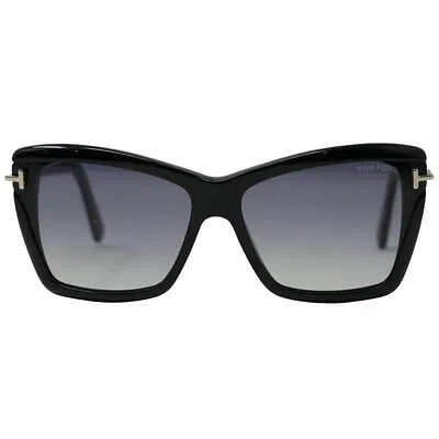 Pre-owned Tom Ford Leah Ft0849 01b Black Sunglasses
