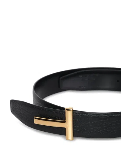 Tom Ford Leahter Belt In Black