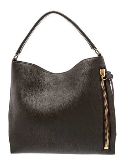 Pre-owned Tom Ford Leather Alix Medium In Black