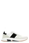 TOM FORD TOM FORD LEATHER AND FABRIC LOW-TOP SNEAKERS