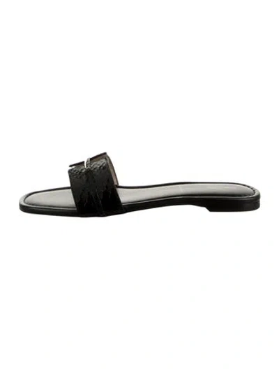 Pre-owned Tom Ford Leather Animal Print Slides W/ Tags In Black