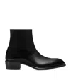 Tom Ford Black Burnished Leather Vincent Boots In Black