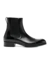 Tom Ford Edgar Polished Leather Chelsea Boots In Black