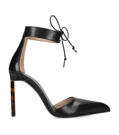 Tom Ford Leather Ankle Strap Pumps 105 In Black