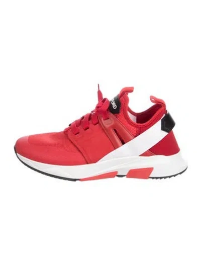 Pre-owned Tom Ford Leather Athletic Sneakers In Red