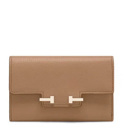 Tom Ford Leather Aube Wallet In Beige