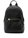 Tom Ford Textured Leather Backpack With Pocket On The Front In Black