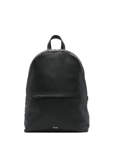 Tom Ford Leather Backpack In Black