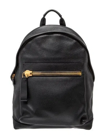 Pre-owned Tom Ford Leather Backpack In Black