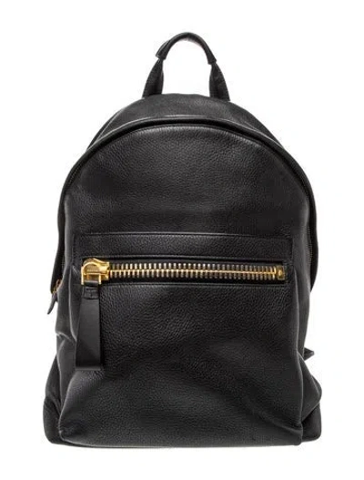 Pre-owned Tom Ford Leather Backpack In Black