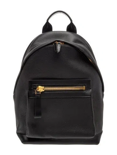Pre-owned Tom Ford Leather Backpack In Black