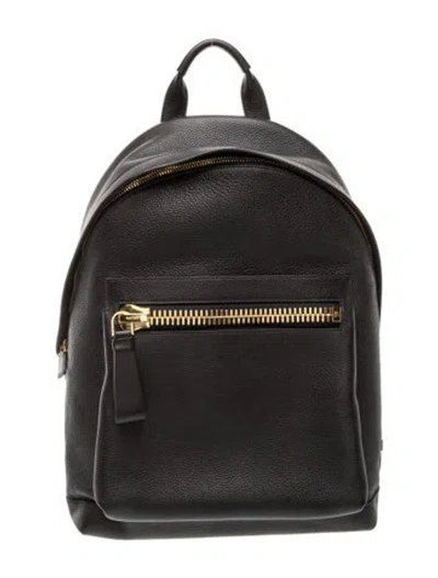 Pre-owned Tom Ford Leather Backpack In Black