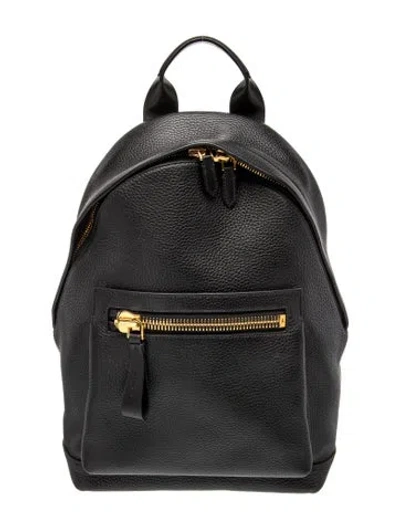Pre-owned Tom Ford Leather Backpack In Black