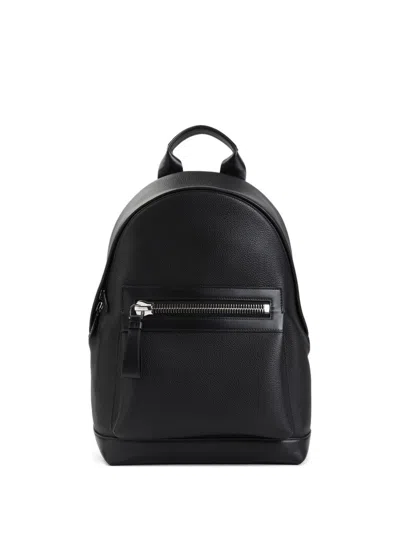 Tom Ford Grain Leather Buckley Backpack In Black