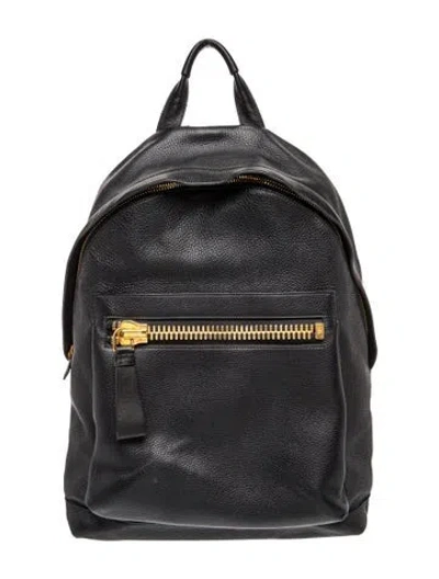 Pre-owned Tom Ford Leather Backpack In Black