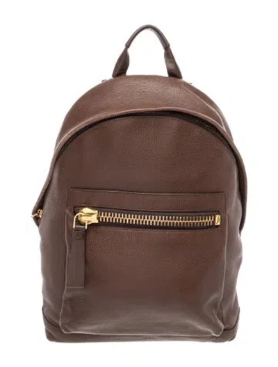 Pre-owned Tom Ford Leather Backpack In Brown