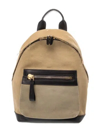 Pre-owned Tom Ford Leather Backpack In Neutrals