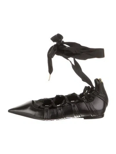Pre-owned Tom Ford Leather Ballet Flats In Black