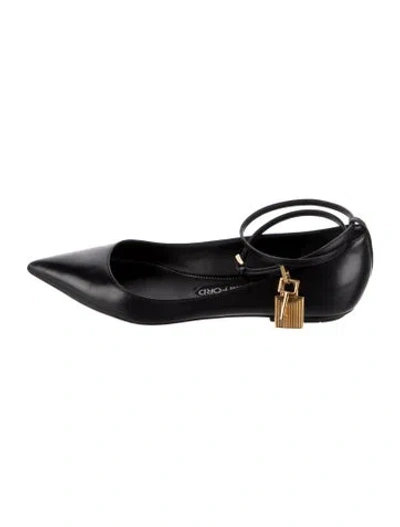 Pre-owned Tom Ford Leather Ballet Flats In Black