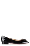 Tom Ford Leopard Bow Ballerina Flats In Black