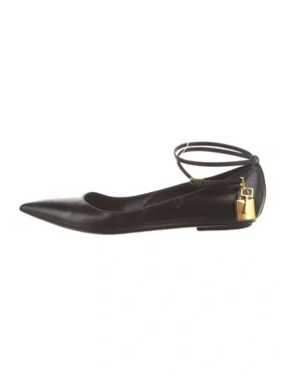 Pre-owned Tom Ford Leather Ballet Flats In Brown