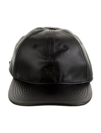 Pre-owned Tom Ford Leather Baseball Cap In Black