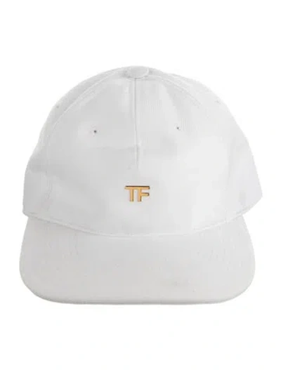 Pre-owned Tom Ford Leather Baseball Cap In White