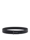 Tom Ford T Logo Buckle Belt In Grained Leather