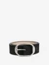 Tom Ford Oval-buckle Suede Belt In Black