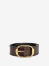 Tom Ford Embossed-leather Oval-buckle Belt In Brown