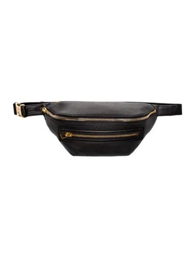 Pre-owned Tom Ford Leather Belt Bag In Black