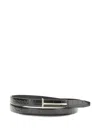 Tom Ford Black Textured Belt In Black