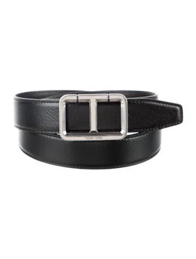Pre-owned Tom Ford Leather Belt In Black
