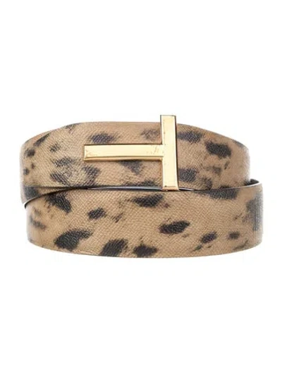 Pre-owned Tom Ford Leather Belt In Black