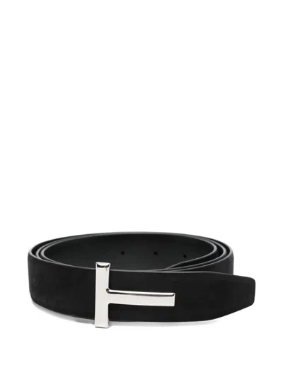Tom Ford Leather Belt In Black