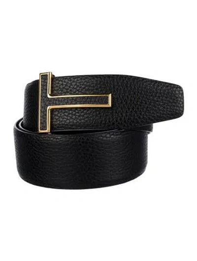 Pre-owned Tom Ford Leather Belt In Black