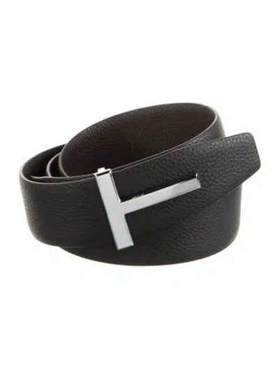 Pre-owned Tom Ford Leather Belt In Black