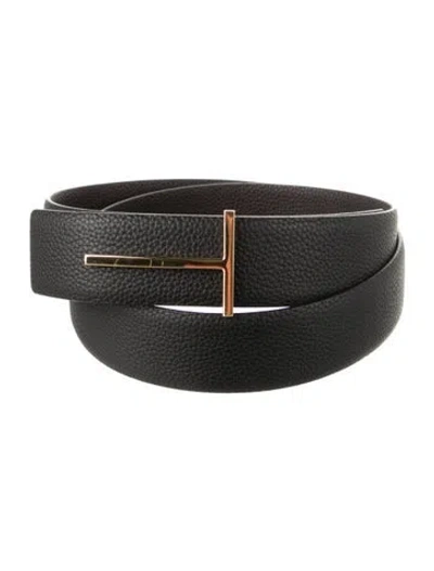 Pre-owned Tom Ford Leather Belt In Black