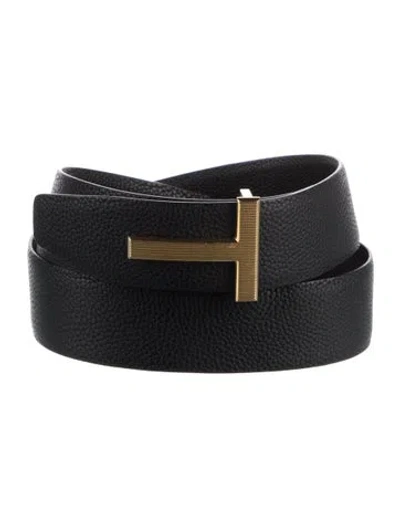 Pre-owned Tom Ford Leather Belt In Black