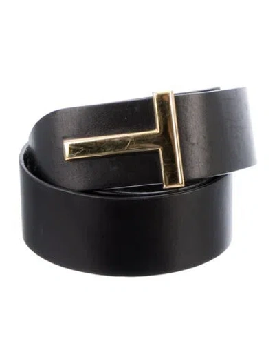 Pre-owned Tom Ford Leather Belt In Black