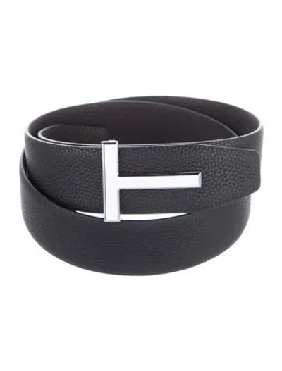 Pre-owned Tom Ford Leather Belt In Black