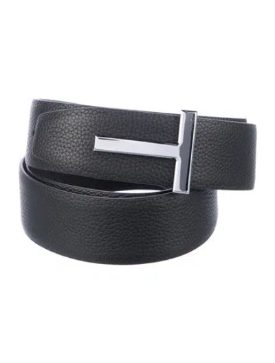 Pre-owned Tom Ford Leather Belt In Black