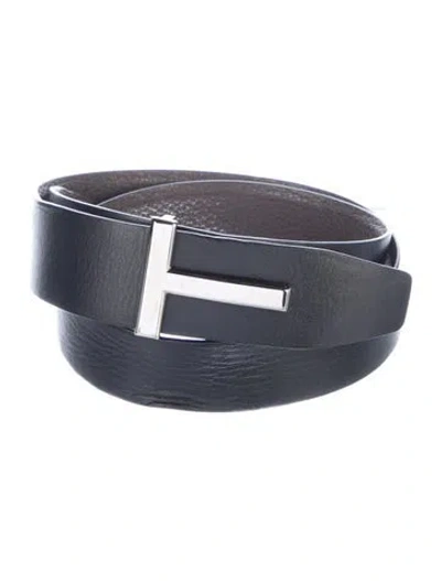 Pre-owned Tom Ford Leather Belt In Black/brown