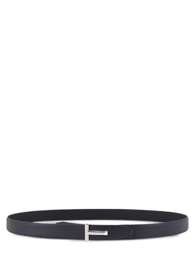 Tom Ford Leather Belt In Blue